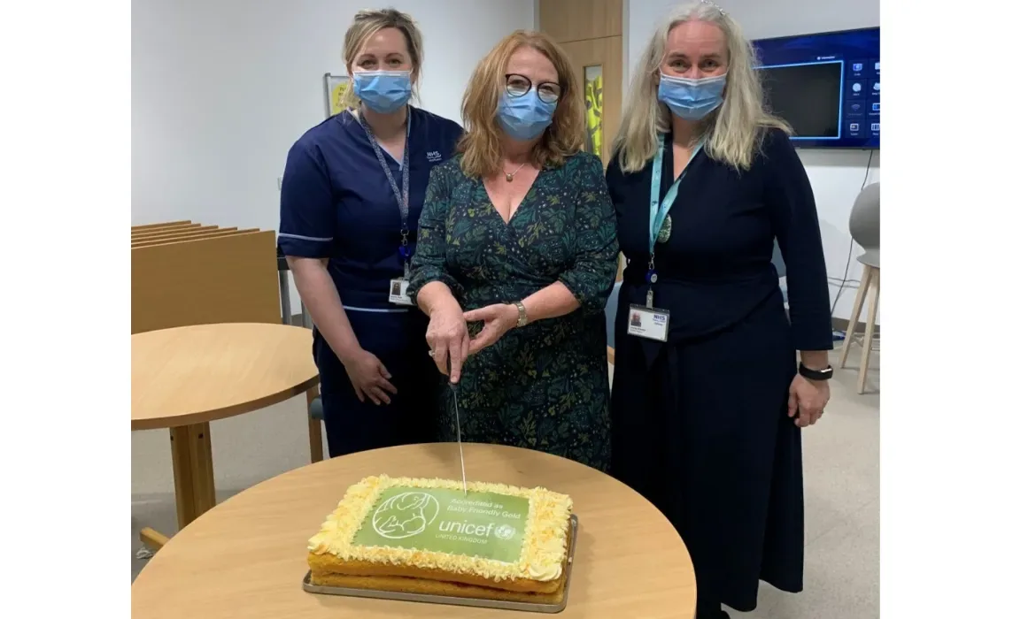 Lauren Flett, Janet Dalzell and Lou Brewer during NHS Orkney's celebration day for achieving the Baby Friendly GOLD Award.