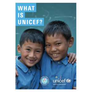 Cover of Unicef flyer showing two boys.