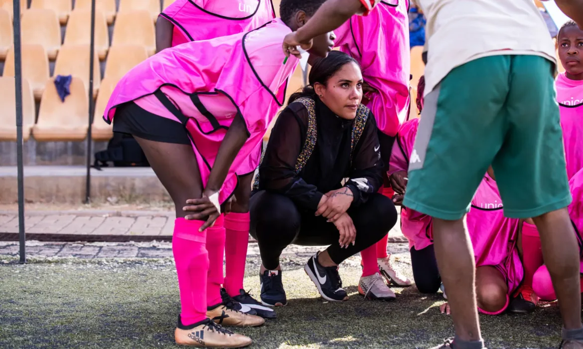 Alex at the 'Galz and Goals' project in Namibia