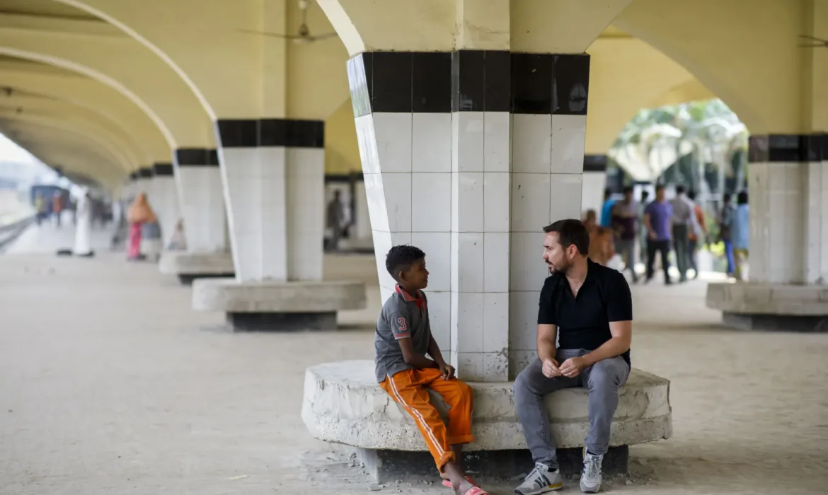 Martin Compston with Nirob, Bangladesh